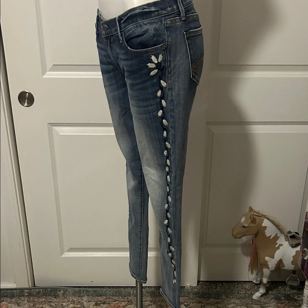 DRIFTWOOD Blue Straight-Leg Jeans with Side Button Accents